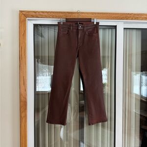 Joe’s Jeans The Callie High Rise Cropped Boot Cut, Brown Coated